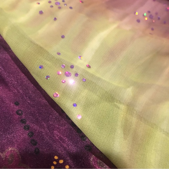 XOXO Collection Y2K Satin Patchwork Asymmetrical Mini Skirt - Picture 5 of 16